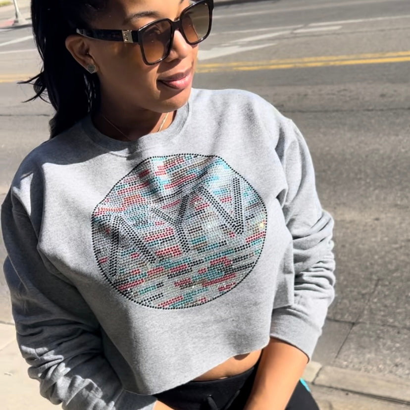 “International Wave” Cropped Crewneck