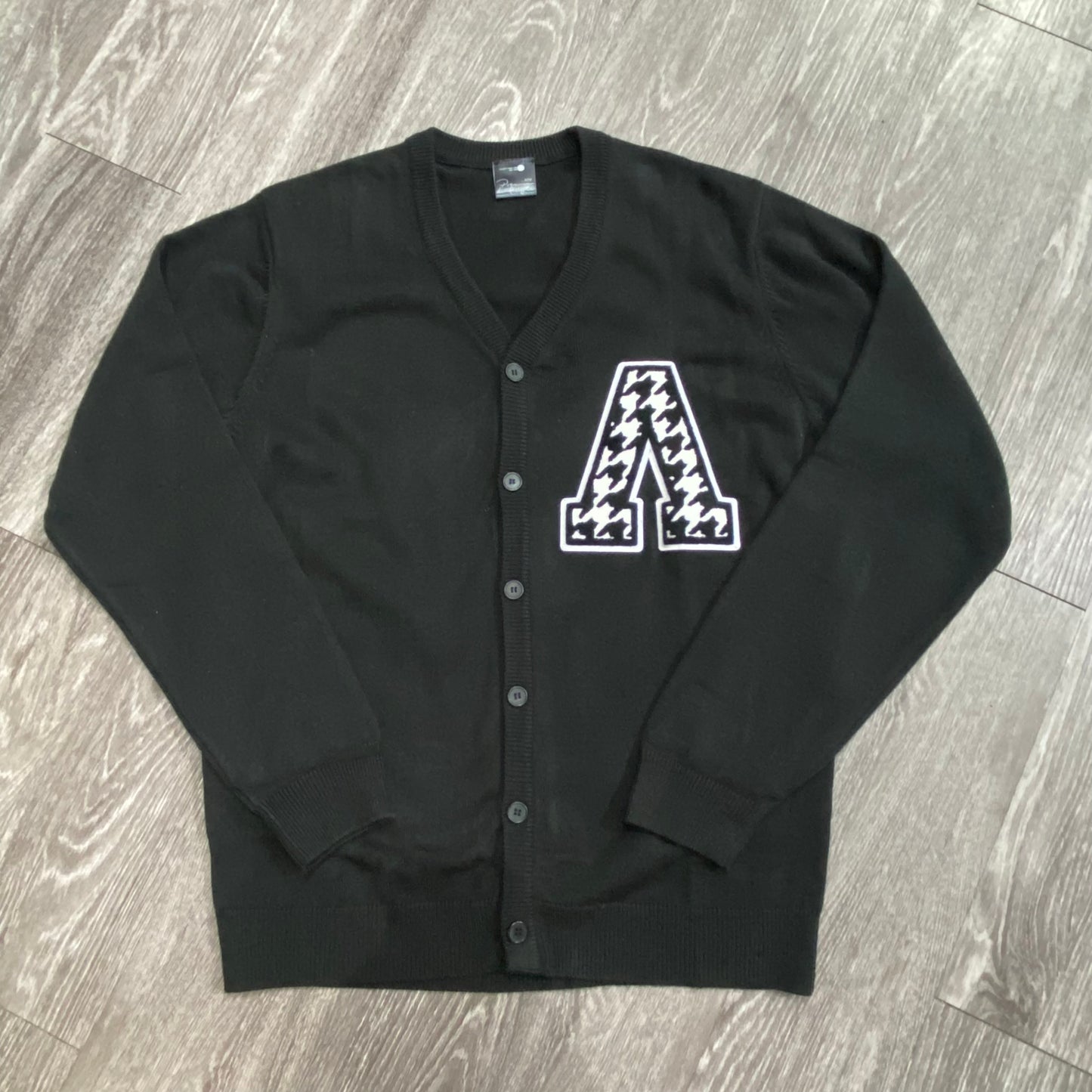 The “Dean” Cardigan (Houndstooth Letter)