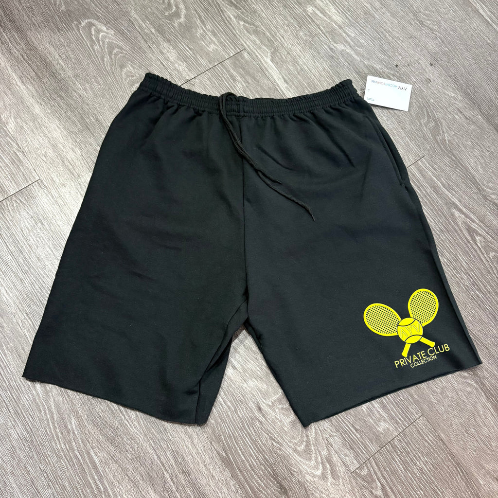 "Private Club" Rally Shorts (Yellow Logo)