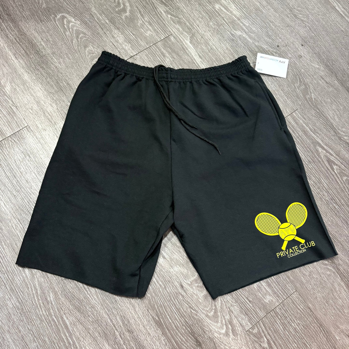 "Private Club" Rally Shorts (Yellow Logo)