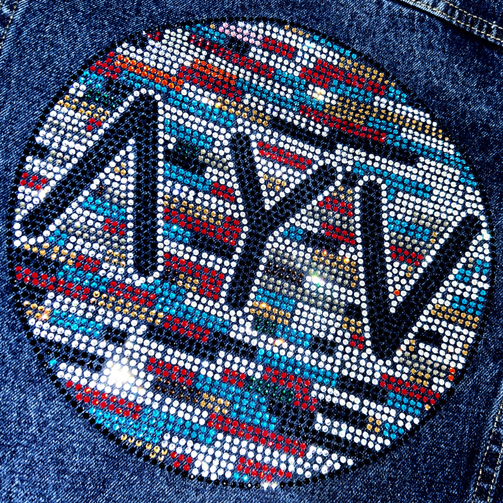 “International Wave” Crystalized Denim Jacket