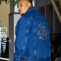“International Wave” Crystalized Denim Jacket