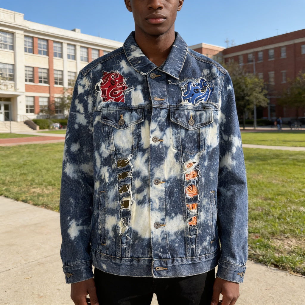 "Colors" VIntage Distressed Denim Jacket