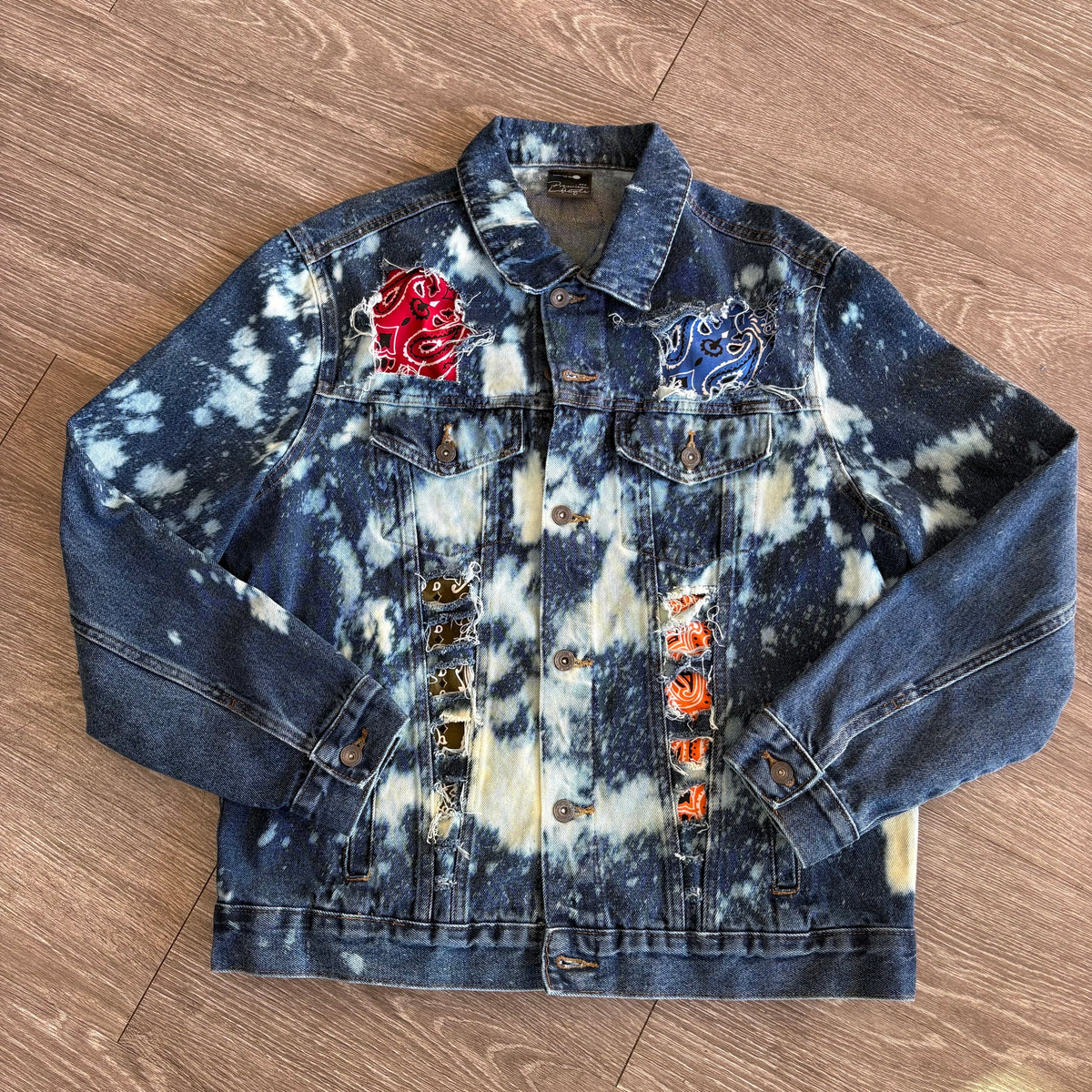 "Colors" VIntage Distressed Denim Jacket