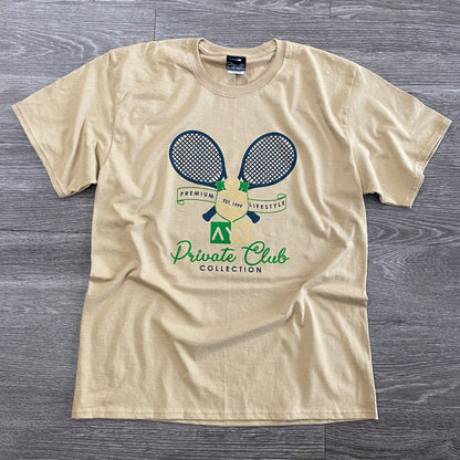 Private Club T-Shirt (Navy Blue, Khaki & Green Design)