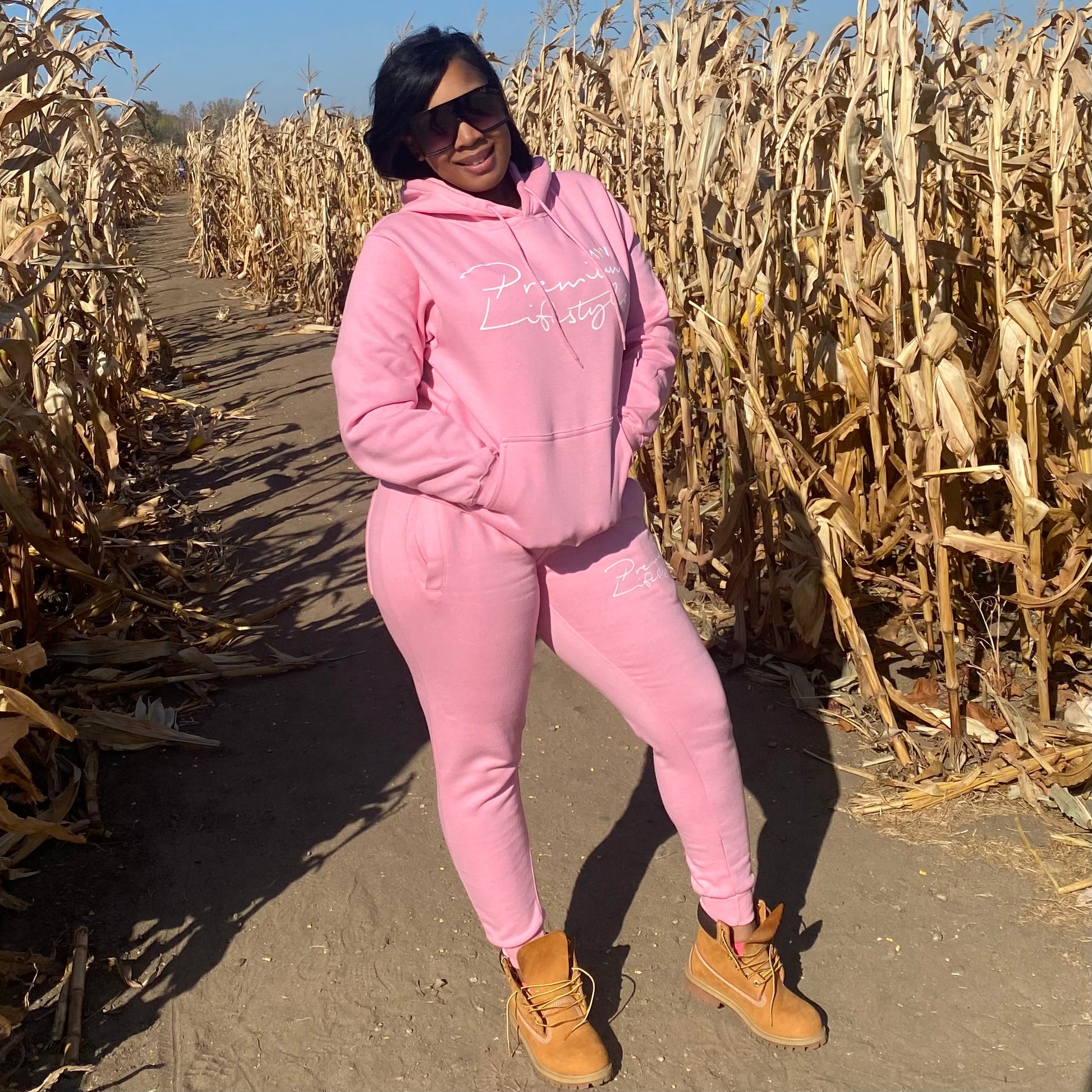 Sweat suit best sale pink