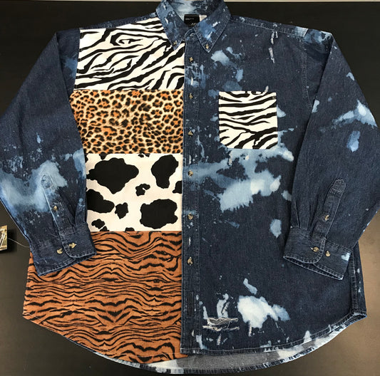 AYV Articles: “Call of the Wild” Distressed Dark Denim Shirt